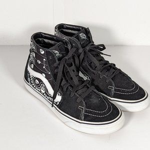 Vans Unisex Hi Top Skull Day o the Dead Sneakers Shoes Black & White M/ 9.5 W/11